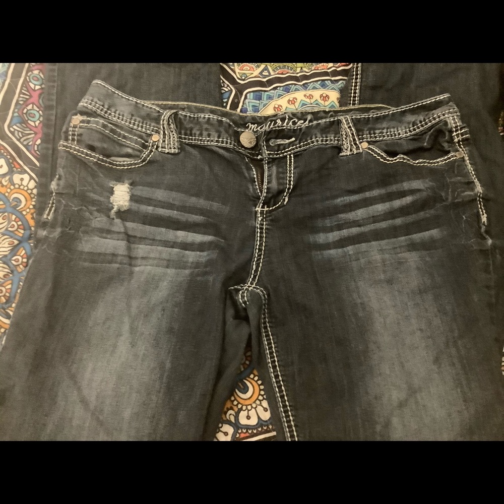 15/16 Maurices jeans thick stitched